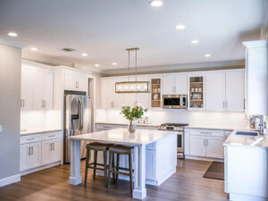 fully restored and remodeled kitchen after fire damage in Raleigh NC