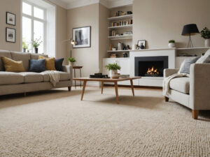 fully remodeled and reconstructed living room after storm damage in Rocky Mount NC