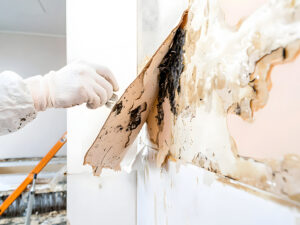 mold found in wall behind shower of bathroom in Fuquay-Varina