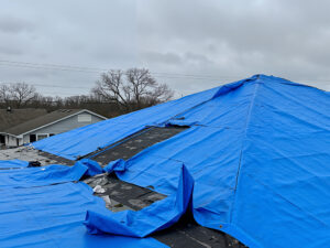 emergency roof tarping after fire in Holly Springs NC