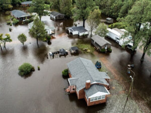 flooded neighborhood in Kinston NC