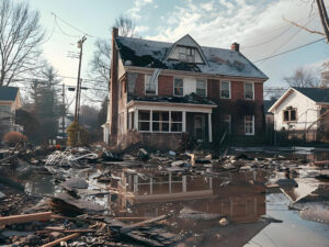 home in Goldsboro NC damaged by flooding from hurricane