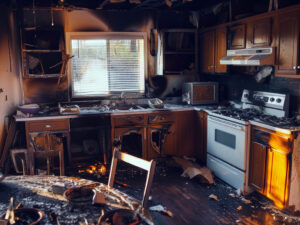 catastrophic loss due to kitchen fire damage in Apex NC