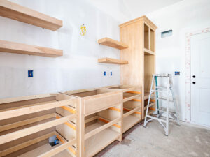 kitchen reconstruction in progress for fire damaged home in Morrisville NC