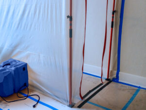 mold containment barrier during remediation in Washington NC
