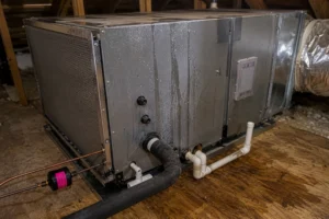 ac leaking water from indoor air handler in attic
