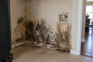 water damage from a refrigerator leak in Morrisville, NC